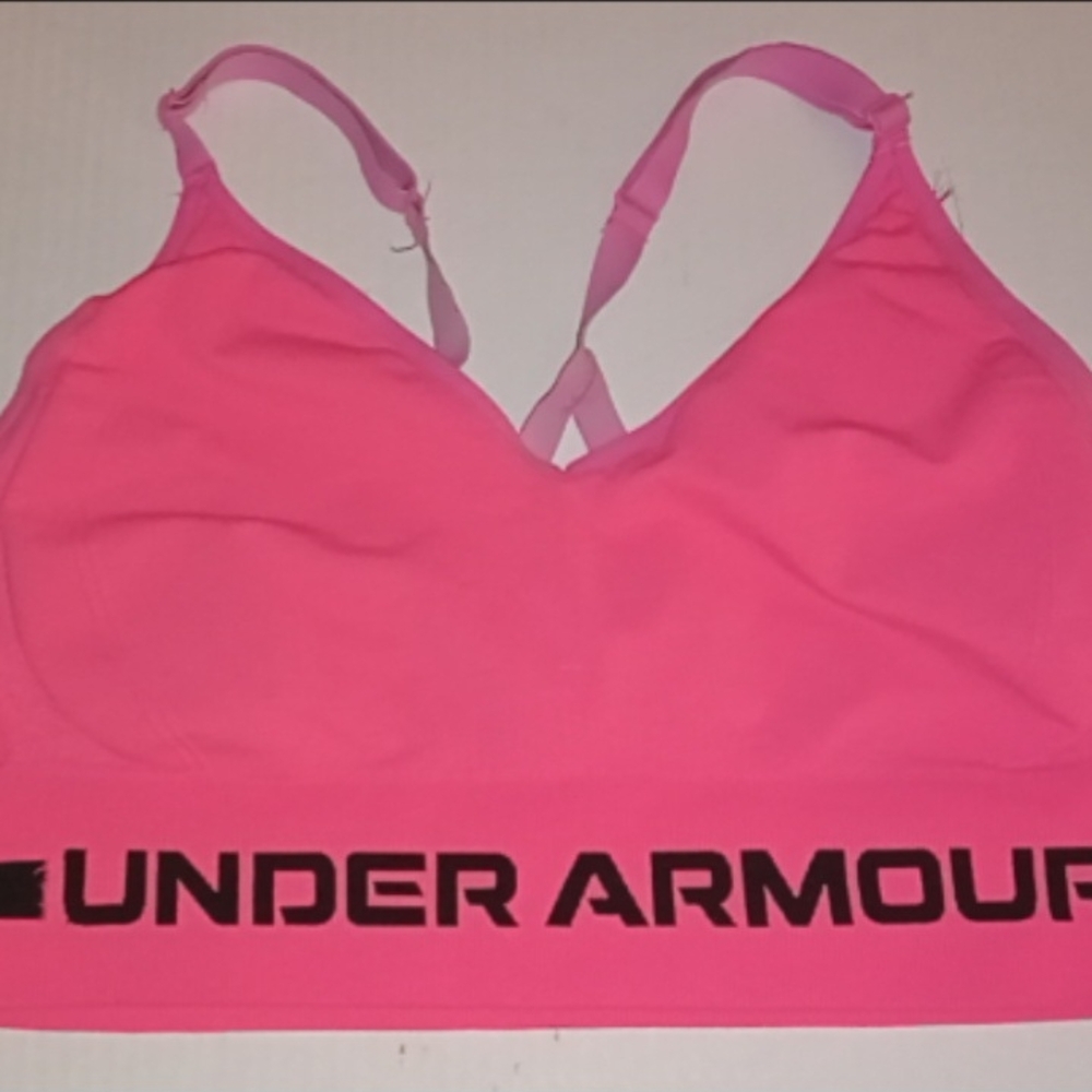 Under Armour Pink and Black Women's  Sports Bra Sz XL